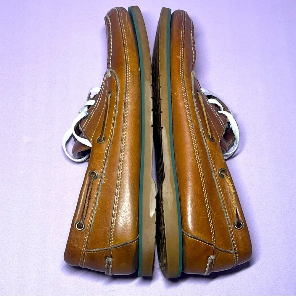 Currier & Branch Men 11 Loafers Aquatred Goodyear Soles Boat Leather Shoes Brown